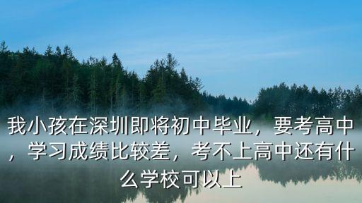 我小孩在深圳即將初中畢業，要考高中，學習成績比較差，考不上高中還有什么學?？梢陨? class=