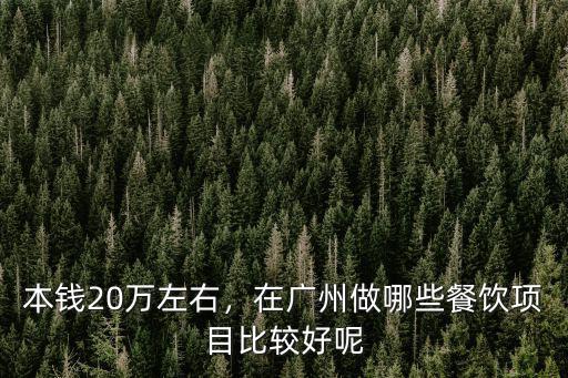 本錢20萬左右，在廣州做哪些餐飲項目比較好呢