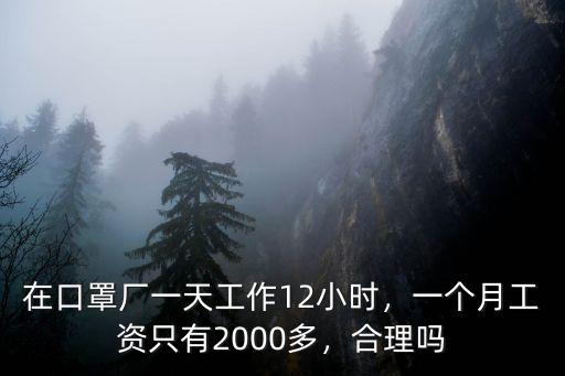 在口罩廠一天工作12小時，一個月工資只有2000多，合理嗎