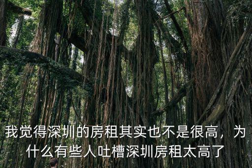 我覺得深圳的房租其實也不是很高，為什么有些人吐槽深圳房租太高了
