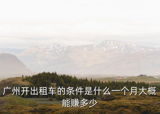 廣州開出租車的條件是什么一個月大概能賺多少