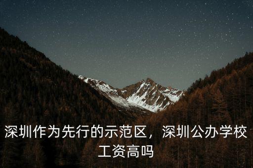 深圳作為先行的示范區(qū)，深圳公辦學(xué)校工資高嗎