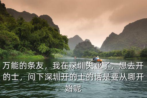 萬能的條友，我在深圳失業了，想去開的士，問下深圳開的士的話是要從哪開始呢