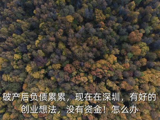 破產(chǎn)后負債累累，現(xiàn)在在深圳，有好的創(chuàng)業(yè)想法，沒有資金！怎么辦