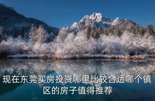 現在東莞買房投資哪里比較合適哪個鎮區的房子值得推薦
