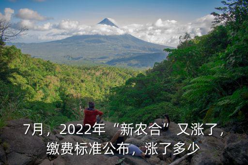 7月，2022年“新農合”又漲了，繳費標準公布，漲了多少