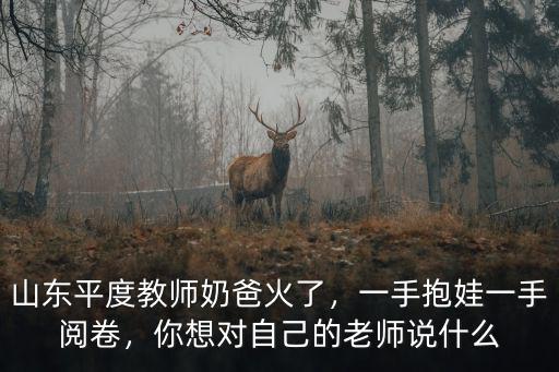 山東平度教師奶爸火了，一手抱娃一手閱卷，你想對自己的老師說什么
