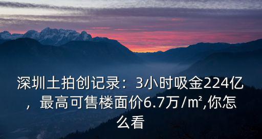 深圳土拍總價(jià)多少,深圳土拍成交近224億元