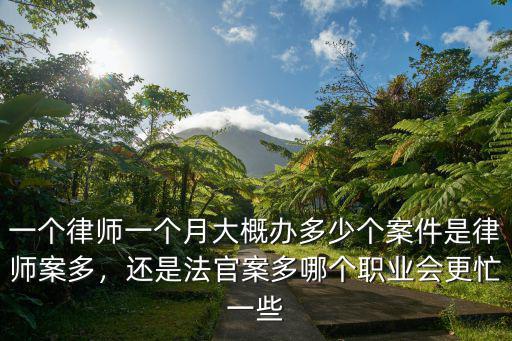 一個律師一個月大概辦多少個案件是律師案多，還是法官案多哪個職業會更忙一些