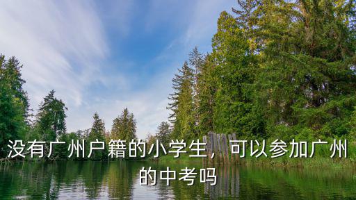 沒有廣州戶籍的小學生，可以參加廣州的中考嗎