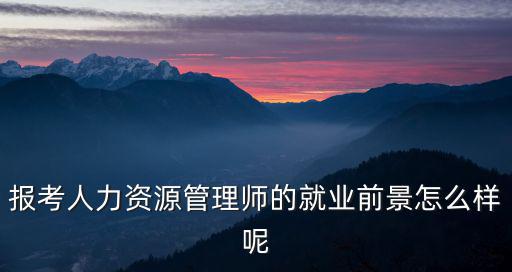 報考人力資源管理師的就業前景怎么樣呢
