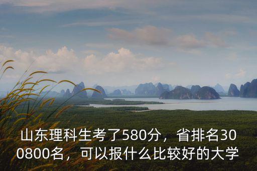 山東理科生考了580分，省排名300800名，可以報什么比較好的大學(xué)
