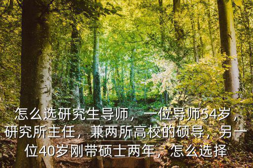 怎么選研究生導師，一位導師54歲，研究所主任，兼兩所高校的碩導，另一位40歲剛帶碩士兩年，怎么選擇