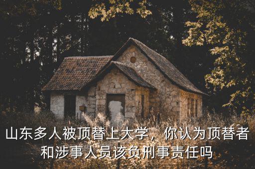 山東多人被頂替上大學，你認為頂替者和涉事人員該負刑事責任嗎