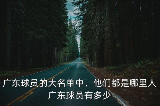 廣東球員的大名單中，他們都是哪里人廣東球員有多少