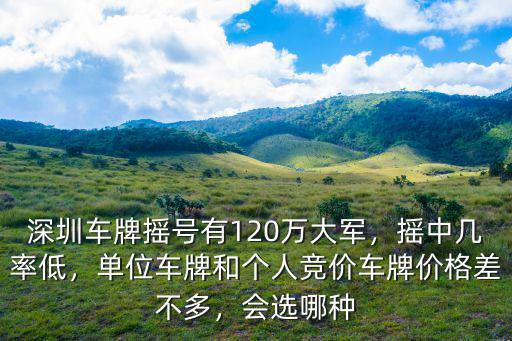 深圳車牌搖號有120萬大軍，搖中幾率低，單位車牌和個人競價車牌價格差不多，會選哪種