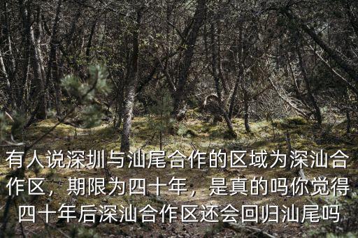 有人說深圳與汕尾合作的區域為深汕合作區，期限為四十年，是真的嗎你覺得四十年后深汕合作區還會回歸汕尾嗎