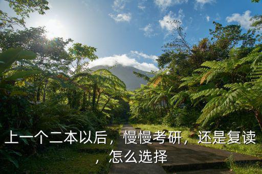 上一個(gè)二本以后，慢慢考研，還是復(fù)讀，怎么選擇