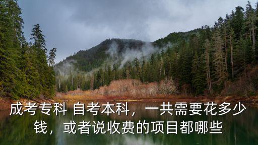 中山自考專升本多少錢,成考專科 自考本科