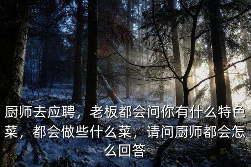 廚師去應聘，老板都會問你有什么特色菜，都會做些什么菜，請問廚師都會怎么回答