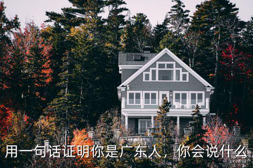 用一句話證明你是廣東人，你會說什么