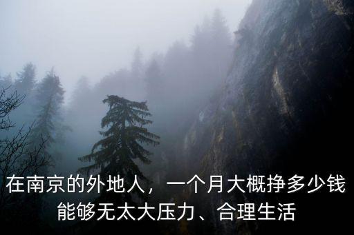 在南京的外地人，一個月大概掙多少錢能夠無太大壓力、合理生活