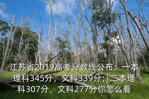 江蘇省2019高考分?jǐn)?shù)線公布：一本理科345分，文科339分；二本理科307分，文科277分你怎么看