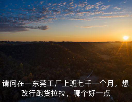 請問在一東莞工廠上班七千一個月，想改行跑貨拉拉，哪個好一點