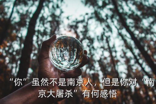 “你”雖然不是南京人，但是你對(duì)“南京大屠殺”有何感悟
