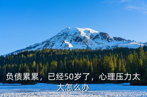 深圳負債累累了怎么辦,已經50歲了