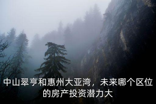 中山和惠州的房子哪里更具投資價值,中山翠亨和惠州大亞灣