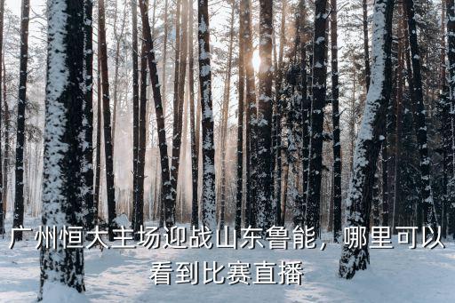 廣州恒大主場迎戰山東魯能，哪里可以看到比賽直播