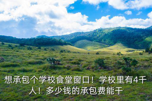 潮州大型食堂承包多少錢,想承包個學校食堂窗口