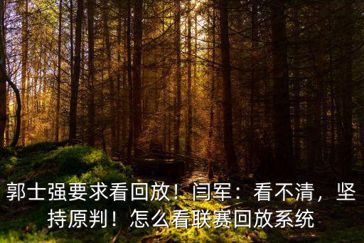 廣州新聞怎么看回放,郭士強要求看回放