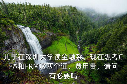 兒子在深圳大學(xué)讀金融系，現(xiàn)在想考CFA和FRM這兩個(gè)證，費(fèi)用貴，請(qǐng)問有必要嗎