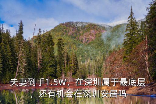 夫妻到手1.5W，在深圳屬于最底層，還有機會在深圳安居嗎