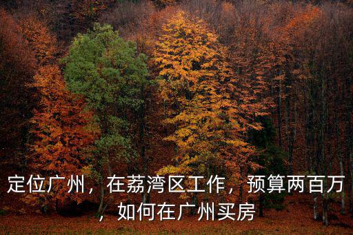 定位廣州，在荔灣區工作，預算兩百萬，如何在廣州買房