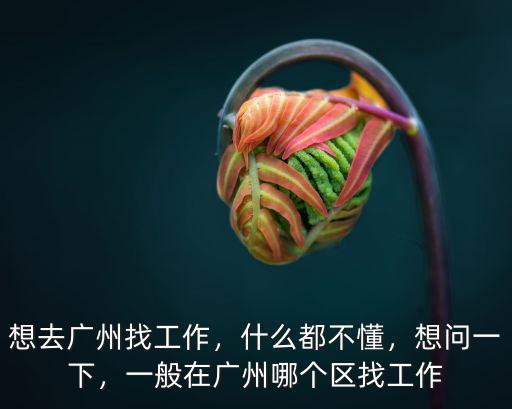 想去廣州找工作，什么都不懂，想問一下，一般在廣州哪個區找工作