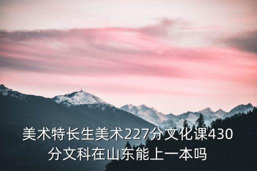 美術(shù)特長生美術(shù)227分文化課430分文科在山東能上一本嗎