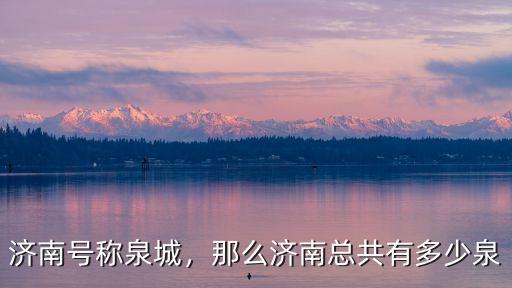 濟南有多少滲水泉,那么濟南總共有多少泉