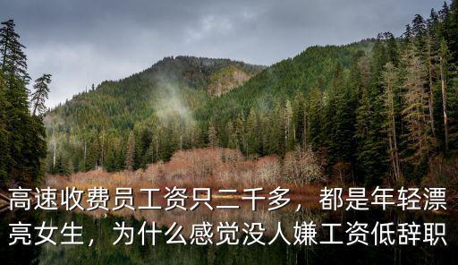高速收費員工資只二千多，都是年輕漂亮女生，為什么感覺沒人嫌工資低辭職