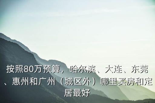 按照80萬預算，哈爾濱、大連、東莞、惠州和廣州（城區外）哪里買房和定居最好