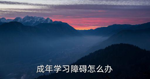 成年學(xué)習(xí)障礙怎么辦