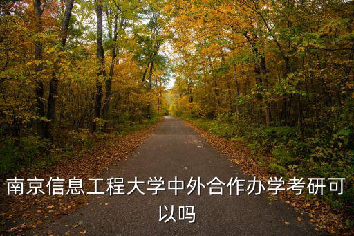 南京信息工程大學中外合作辦學考研可以嗎