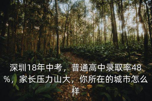 深圳18年中考，普通高中錄取率48%，家長壓力山大，你所在的城市怎么樣