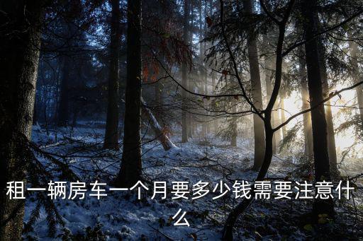 租一輛房車一個(gè)月要多少錢需要注意什么