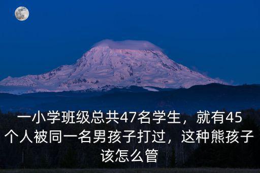 一小學(xué)班級(jí)總共47名學(xué)生，就有45個(gè)人被同一名男孩子打過，這種熊孩子該怎么管