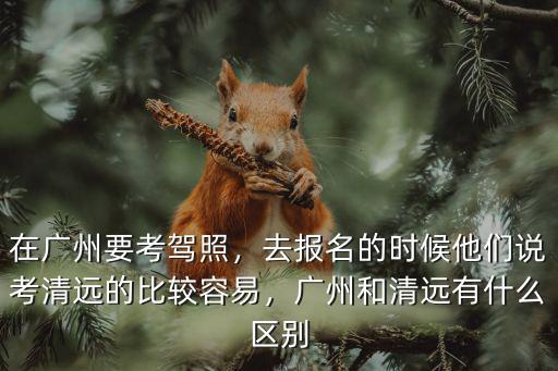 在廣州要考駕照，去報名的時候他們說考清遠的比較容易，廣州和清遠有什么區別