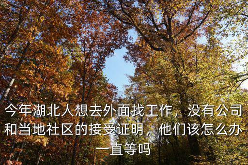 今年湖北人想去外面找工作，沒有公司和當地社區的接受證明，他們該怎么辦一直等嗎