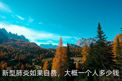 新型肺炎如果自費，大概一個人多少錢